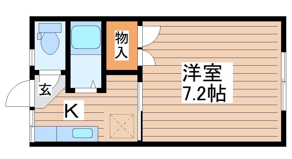 プロムナード河原町(1K/2階)の間取り写真