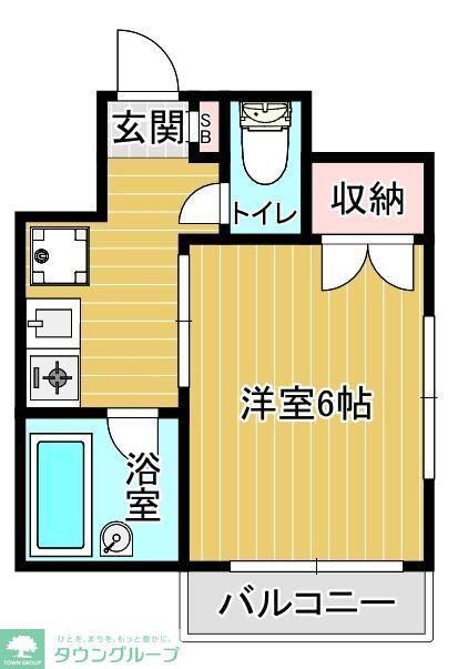 メゾンひまわり(1K/2階)の間取り写真