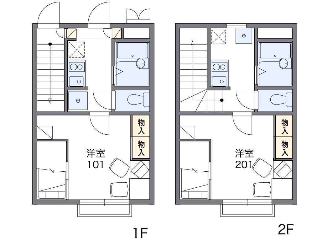 JR関西本線 八田駅(JR) 徒歩19分 2階建 築19年(1K/2階)の間取り写真