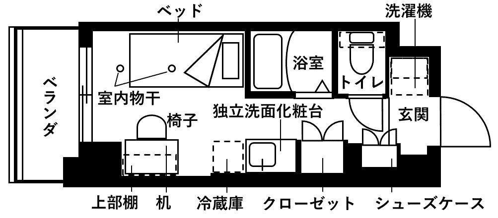 フレンシアエール仙川(ワンルーム/1階)の間取り写真