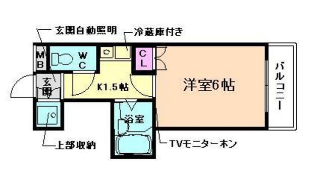 エレガンス高木2号館 2号館(1K/2階)の間取り写真