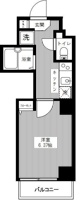 ベルグレードNS(1K/3階)の間取り写真
