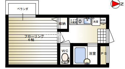 シャルムメゾン本庄(1K/3階)の間取り写真