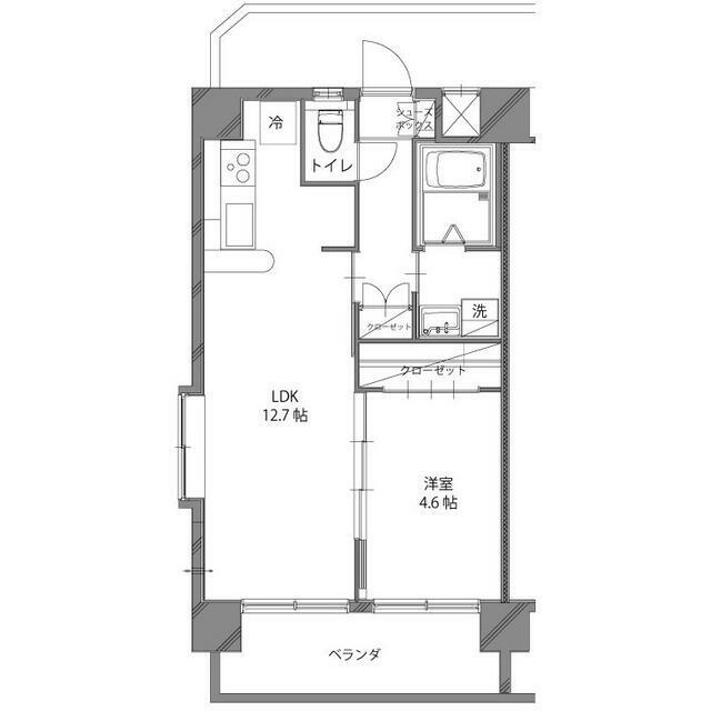 ルミエールレジデンス天神町(1LDK/4階)の間取り写真
