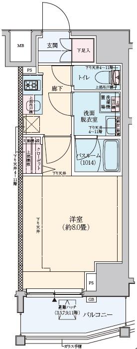 ロアール赤羽(1K/3階)の間取り写真