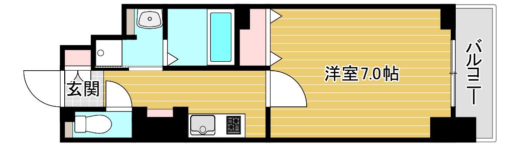 ハビテ靭センターコート(1K/8階)の間取り写真