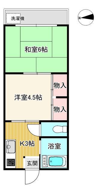 コーポ川村(2K/2階)の間取り写真
