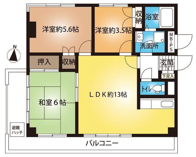 グランデュオ浦和(3LDK/5階)の間取り写真