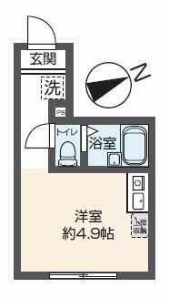 グローリア北千住(ワンルーム/3階)の間取り写真