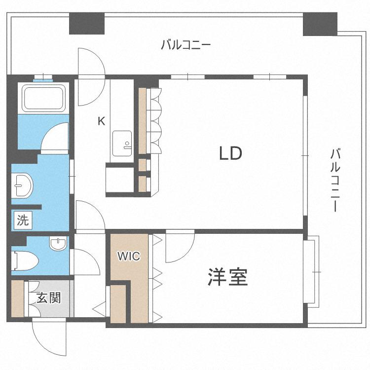 S-FORT中島公園(1LDK/10階)の間取り写真