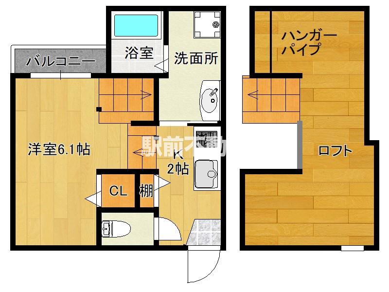 アステール吉塚(1K/1階)の間取り写真