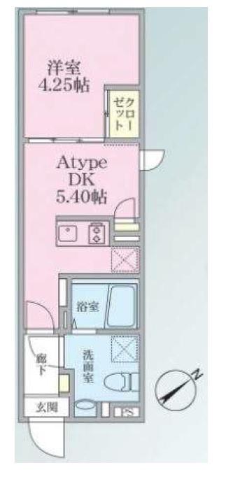 エストゥルースプラス田端(1DK/4階)の間取り写真