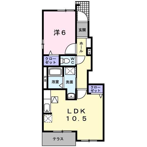 メゾンソレイユ(1LDK/1階)の間取り写真