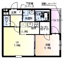 フジパレス城東東中浜(1LDK/2階)の間取り写真