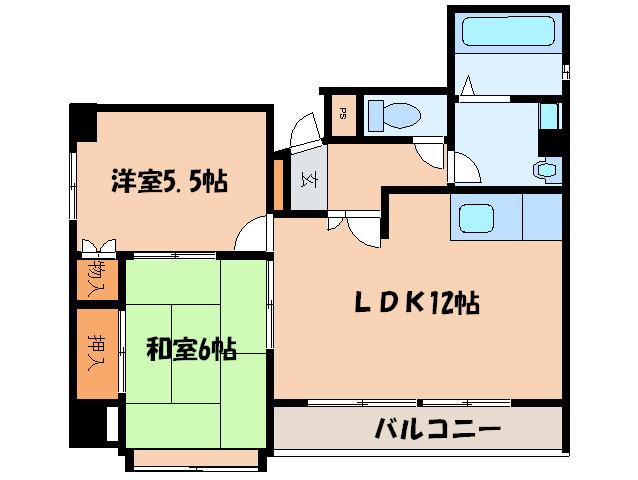 親愛ビル(2LDK/5階)の間取り写真
