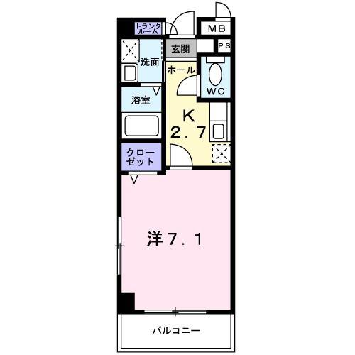 ディライト(1K/3階)の間取り写真