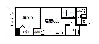 ビッグバーンズマンション旭川(1DK/8階)の間取り写真