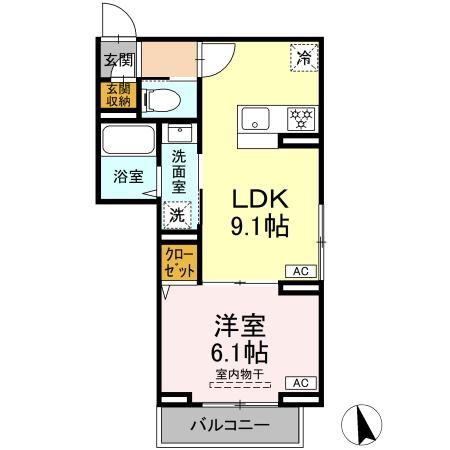 セレスティア青井(1LDK/3階)の間取り写真