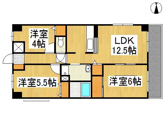ウイング平田(3LDK/2階)の間取り写真