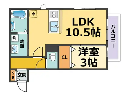 ボナールクレハII(1LDK/1階)の間取り写真