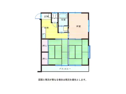 第一あけぼのコーポ(3K/2階)の間取り写真