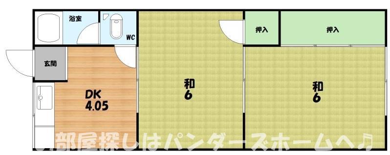 中野コーポ(2DK/1階)の間取り写真
