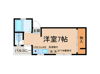 袴塚アパート(ワンルーム/4階)の間取り写真