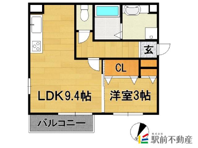 フェリオ(1LDK/1階)の間取り写真