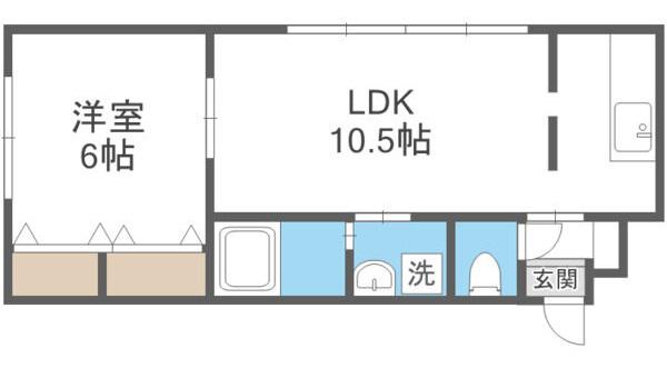 グレース・ティア菊水(1LDK/3階)の間取り写真