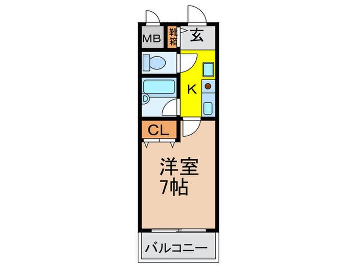 サングランゼ(1K/1階)の間取り写真