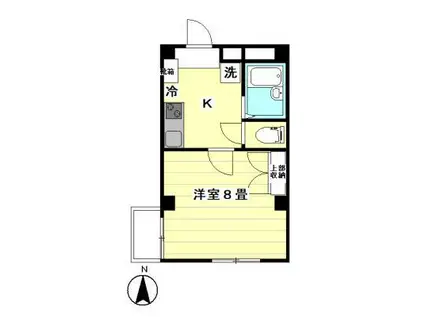 ピアノパレス(1K/4階)の間取り写真