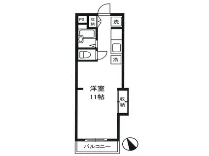 サンハイツ ケイ(ワンルーム/3階)の間取り写真