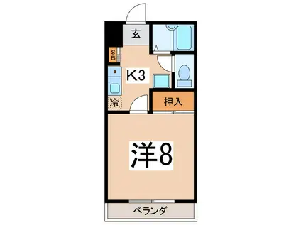 スターハイツ(1K/1階)の間取り写真