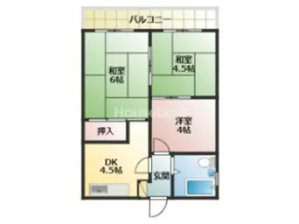 加納アパート II(3DK/2階)の間取り写真