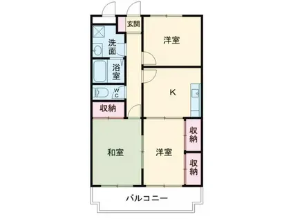 ヴァンヴェール スドメゾン B(3K/1階)の間取り写真