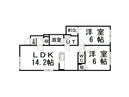 クレイトンヒルズ興津(2LDK/1階)の間取り写真