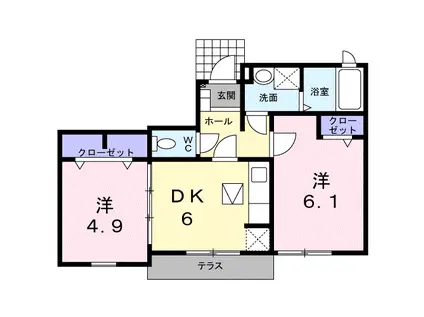 それいゆIII(2DK/1階)の間取り写真
