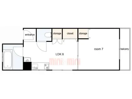 KMコート(1LDK/3階)の間取り写真