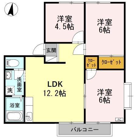 ドリームハイツM&S(3LDK/2階)の間取り写真