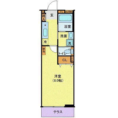 アリュール北仙台(1K/1階)の間取り写真