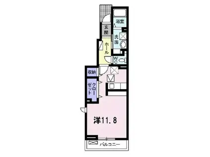 ラポームメゾンII(ワンルーム/1階)の間取り写真