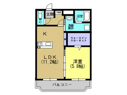 GLANZ A(1LDK/3階)の間取り写真