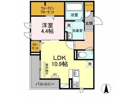 シュヴァル・ドゥーズ(1LDK/3階)の間取り写真