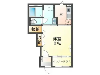 TAKEーG(1K/1階)の間取り写真