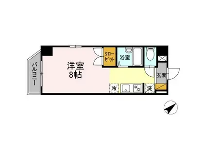 KM・スプリングス(ワンルーム/3階)の間取り写真