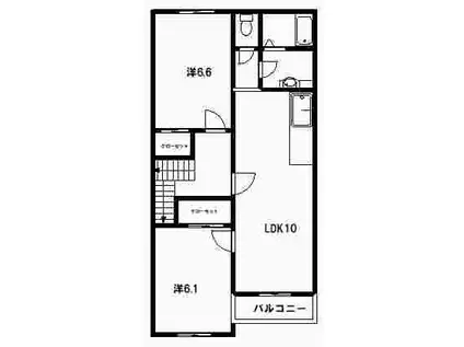 ブロッサム・M(2LDK/2階)の間取り写真