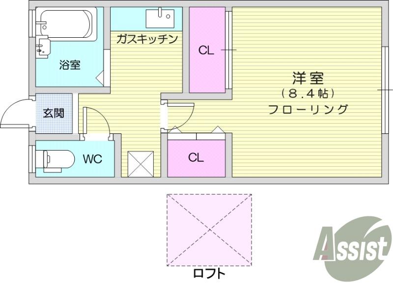 コーポエリ(1K/2階)の間取り写真