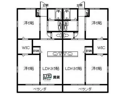 LE CIEL BLUE I(2LDK/2階)の間取り写真