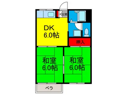 ハイツトヨダ(2DK/2階)の間取り写真