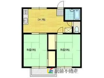 コーポ高北(2DK/2階)の間取り写真